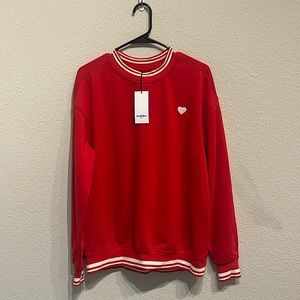 NWT Goodfellow red heart crew sweatshirt